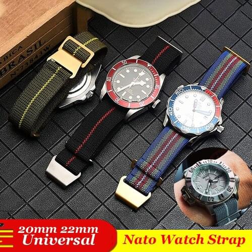 Nylon Watch Band for Samsung Galaxy Watch 3 Active2 Gear S3 Amazfit Huami Watch Adjustable Band 20mm 22mm Universal Watch Str