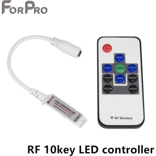 10pcs RF RGB LED Controller,DC12V 10 Keys Aluminum shell RF Touch RGB controller for led strip 5050 3528 RGB wall lights