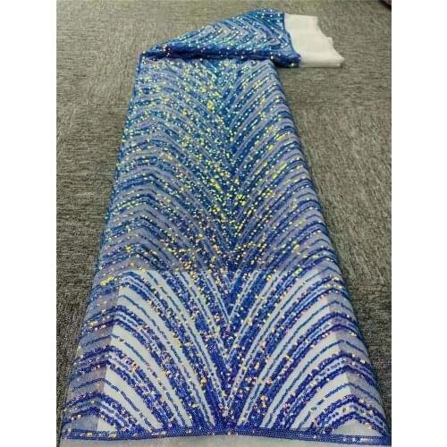 High-quality and exquisite multi-color sequin line mesh embroidery, African lace fabric, suitable for womens skirt design fabri