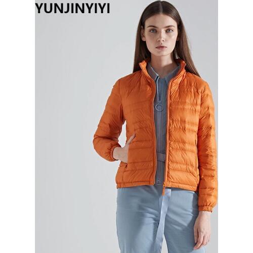 90% white duck down jacket 2019 Women spring new jacket zipper Ultra Light fashion plus size jacket Slim Outwear Womens clothes