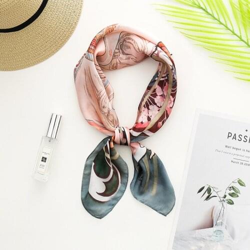 Women Scarf Square scarves Alphonse Maria Mucha Oil Painting Printed Silk Scarf fashion Women shawls Hair Scarf Tie bandana