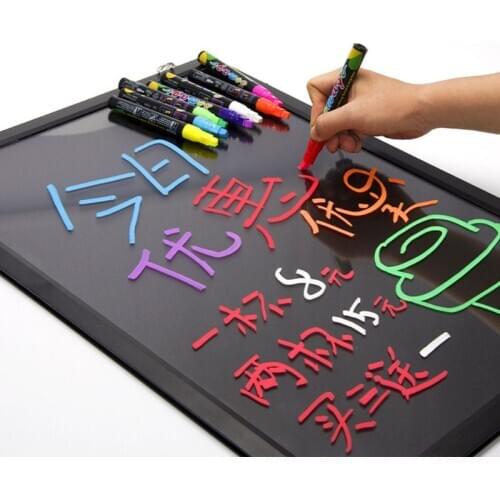 Liquid Chalk New 8pcs/lot Erasable Highlighter Fluorescent Marker Pen Colorful Art Painting For Whiteboard LED Chalkboard
