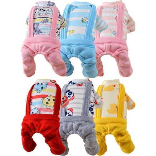 Winter Dog Clothes Cartoon Pet Outfit Jumpsuit Pajama Coat Jacket Chihuahua Puppy York Pomeranian Small Dog Costume Pet Clothing