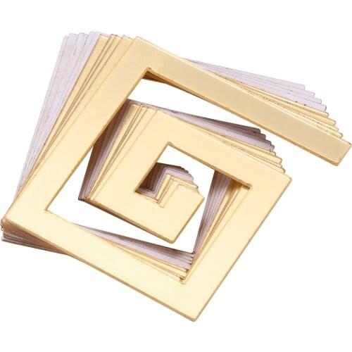 10pcs/set Building Border Acrylic Mirror Sticker Wall Art Home DIY Decoration Mirror Wall Stickers Home Decor 48*48mm