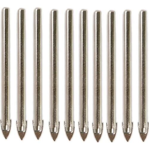10PCS Spear Point Head Ceramic Marble Tile Glass Drill Bit 6MM Round Shank Drilling Bathroom Tiles Tools