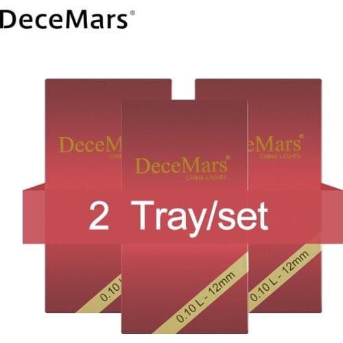 DeceMars 2 Tray/set L LC LD LU eyelash extension 8-15mm Length PBT Mink Eyelash Extension L Shaped lashes LC Eyelash extension