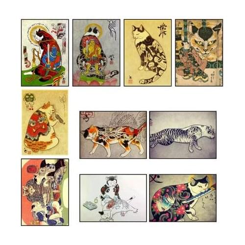 24style Ukiyoe Japan Portrait Canvas Painting Japanese Retro Samurai Asian Style Art Print Silk Poster Home Wall Decor 24x36inch