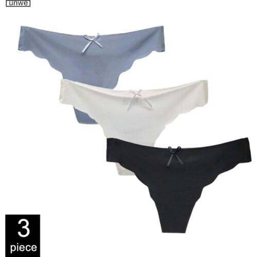 3 Pcs Ice Silk Women Thongs and G Strings Set Sexy Ladies Seamless Panties Soft Solid Low Rise Panty