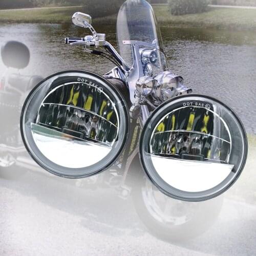 4.5" Motorcycle Led Fog Lamp 4-1/2" 30W Chrome LED Auxiliary Fog Passing Light for Harley Electra Glide Road King Street Glide
