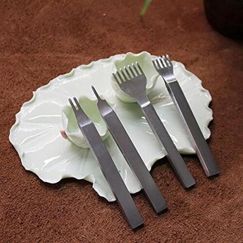 4Pcs 1/2/4/6 Prong Leather Craft Tool Sets Diy Handmade Sewing Leather Tools Hole Punches Stitching Punch Tools for Leather Belt