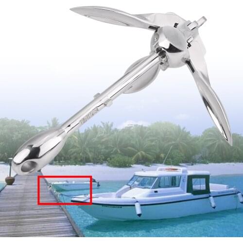 4-Tine G Boats Folding Anchor Small Boat Anchor Marine Rope Kit For Kayak Canoe Boat Marine Sailboat Watercraft Accessories