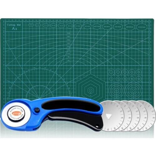 45mm Rotary Cutter Set Fabric Cutter Circular Blade Leather Cutting Tool Patchwork Leather Cutter DIY Sewing Cutting Kit Set