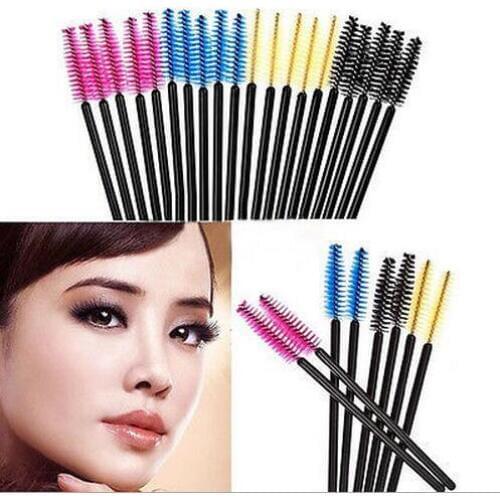 50 pcs/pack One-Off Disposable Eyelash Brush Mascara Applicator Wand Brush Eyelash Comb Brushes Cosmetic Makeup Tool