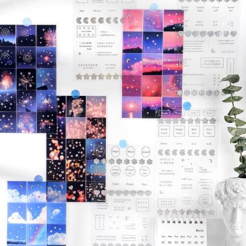 8packs/LOT a pool of stars series stationery sticker creative simplicity decoration DIY PET sticker