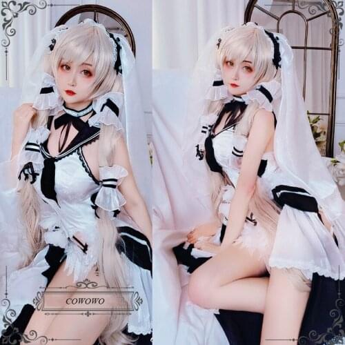 Anime! Azur Lane HMS Formidable Elegant Wedding Dress Uniform Cosplay Costume Halloween Party Role Play Clothing For Women NEW