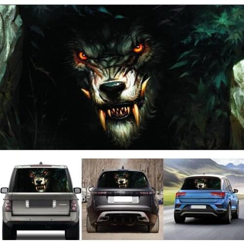 Car Horror Sticker Rear Window Stickers PVC Vinyl Wrap Film 3D Transparent Glass Stickers