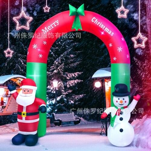 Decorative Mascot Santa Claus Inflatable Ornaments Inflatable Ornaments Arch Courtyard Glow At Night for Christmas