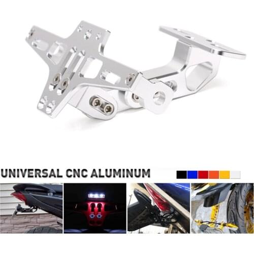 For Ducati Yamaha kawasaki Honda Suzuki KTM Motorcycle LED Adjustable Angle License Number Plate Frame Holder Bracket aluminum