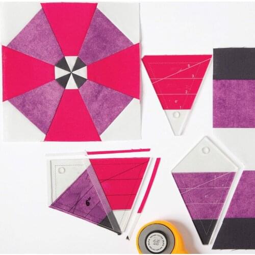 Kaleidoscope Heaven Templates patchwork ruler DIY Quilter Drawing Tool for low shank domestic sewing machine # QR-3(new)