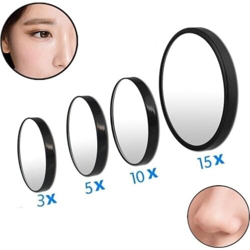 1Pcs High Quality 3X 5X 10X 15X Portable Magnification Mirror Mounted Makeup Mirror With Suction Cups Compact Cosmetic Mirror
