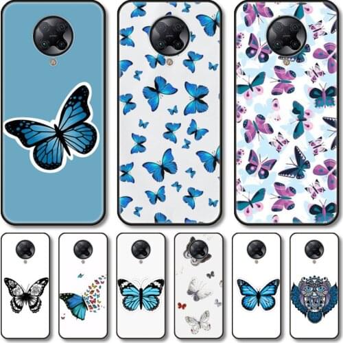 Beautiful butterfly Phone Case For xiaomi M2 C3 X3 F2 Lite NFC 6 5 x Poco k30 Pro Anime Black Cover Silicone Back Pretty tpu