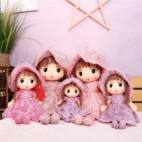 Cute little girl in skirt hat Plush Exquisite comfort doll soft good quality sleeping pillow Cushion christmase birthday gift