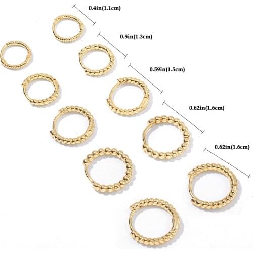 Minimalist Small Round Circle Hoop Earrings for Women Trendy Tiny Twisted Earrings Statement Gold Color Huggie Jewelry