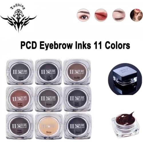Permanent Tattoo Microblading Pigment Professional Eyebrow Micro Tattoo Inkt Set Lip Makeup Tattoo Pigment 11 Color Tattoo Inks
