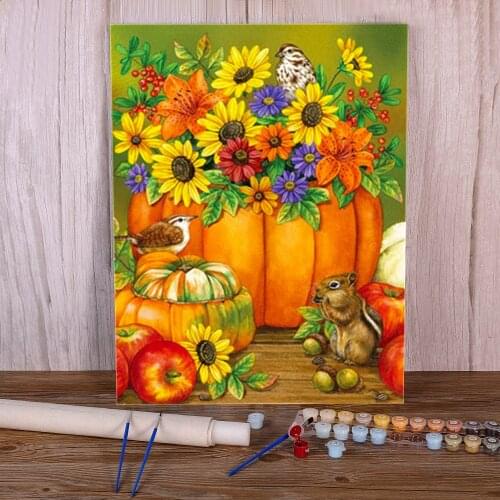 Sunflowers Flower Coloring By Numbers Painting Package Acrylic Paints 40*50 Oil Painting Handmade For Adults Art