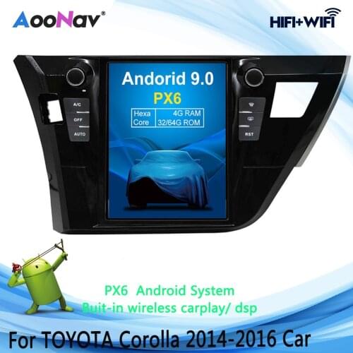 PX6 HD Vertical Screen Radio For TOYOTA Corolla 2014 2015 2016 GPS Navigation Car Multimedia DVD Player Stereo 2 Din Head Unit
