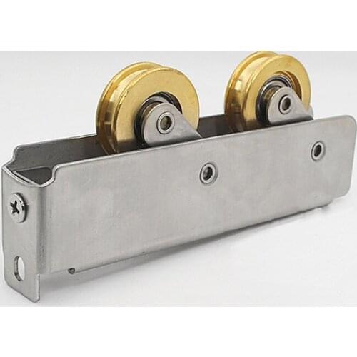 Window roller sliding door plastic steel window pulley concave Aluminum alloy window wheel muted brass roller household