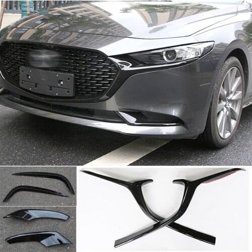 Car Grille Trim Strip Fog Lamp Frame Front Bumper Racing Grills Cover Trim Accessories For Mazda 3 2020 21 17 - 19