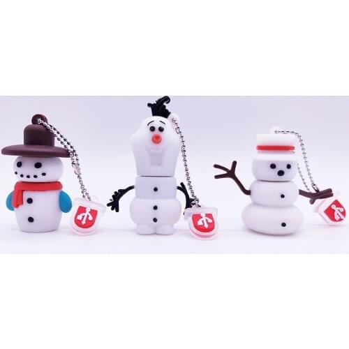 Christmas Snowman Usb Flash Drive Memoria Usb Stick Pendrive Memory Stick 4GB 8GB 16GB 32GB 64GB 128GB White Snow Flash Disk