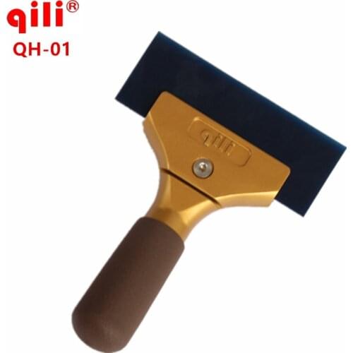 100pcs Qili QH-01 Aluminum Handle Scraper Gold/Black Color Handle Imported Pro Power Squeegee Blue Max Rubber Strip Rubber blade