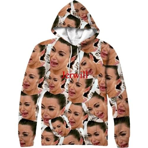 Crying Kim K 3D Printed Hoodie Sweatshirts Men Women 2021 Fashion Casual Pullover Hip Hop Streetwear Oversized Hoodies