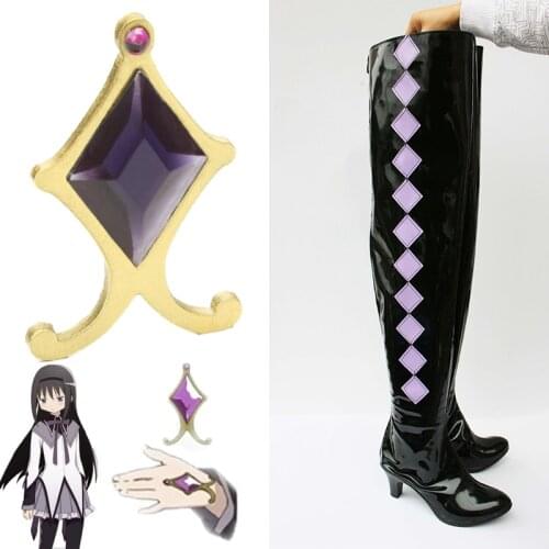 Athemis Puella Magi Madoka Magica Shoes Akemi Homura soul gem cosplay accessories for cosplay costume Shoes
