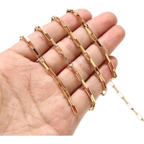 3.2MM width gold tone satinless steel Open Hollow Venetian Box Chain for DIY jewelry