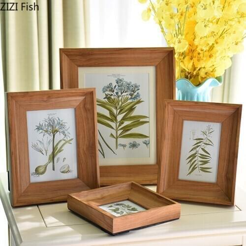 Imitation Wood Vintage Photo Frame Family Portrait Nightstand Desk Decoration 5/6/7/10 Inch Picture Frames Rustic Home Decor