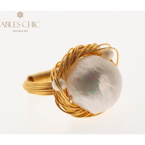 Handmade Baroque Vintage Rings 14K Gold Tone Wire Wrapped Garland Design Women Ring Natural Warm Elegant Fine Jewelry Wholesale