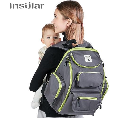 INSULAR Brand 2 colors Mother Maternity Nappy Stroller Bag Waterproof Baby Diaprer Backpack Baby Organizer Bag Fashion Mum Bags