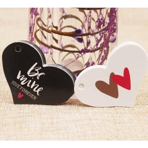 Heart Shaped White Black Brown Kraft Paper Tags Gardening Labels DIY Wedding Note Blank Craft Gift Tag 5.5*3.3cm 1000pcs/lot