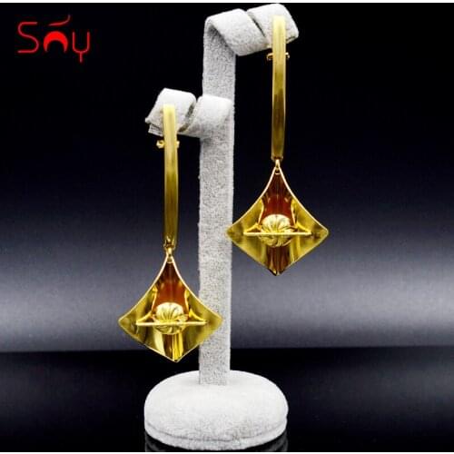 Sunny Jewelry Long Drop Dangle Earrings High Quality Square Fashion Jewelry 2021 For Women For Party Wedding Anniversary Daily