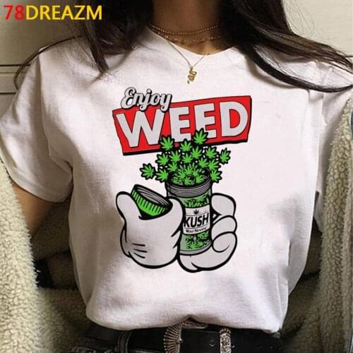 Bong Weed summer top tshirt female japanese graphic tees women white t shirt print vintage summer top vintage streetwear