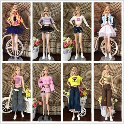 Summer Wear Clothing Set Shirt Jeans Pants Dress Suit for 1/6 BJD ST FR Barbie Xinyi Doll, Doll clothes