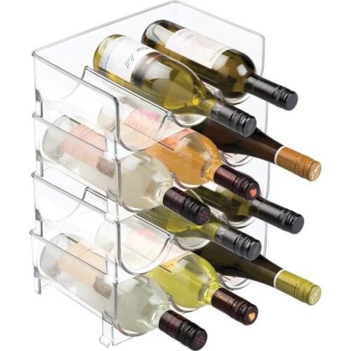 1-4Pcs Transparent Wine Rack Storage Universal Wine Bottle Holder Refrigerator Storage Organizer Holder Countertops Decoration