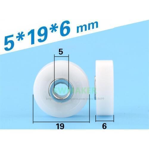 1pcs 5*19*6mm POM plastic bearing pulley, instead of Japanese TOK series DR-H guide wheel, DR19 DR-19-H5