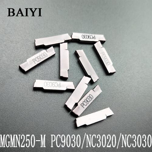 10pcs MGMN250-M PC9030/NC3020/NC3030 2.5mm grooving cutting carbide lathe insert cnc lathe tool used for steel