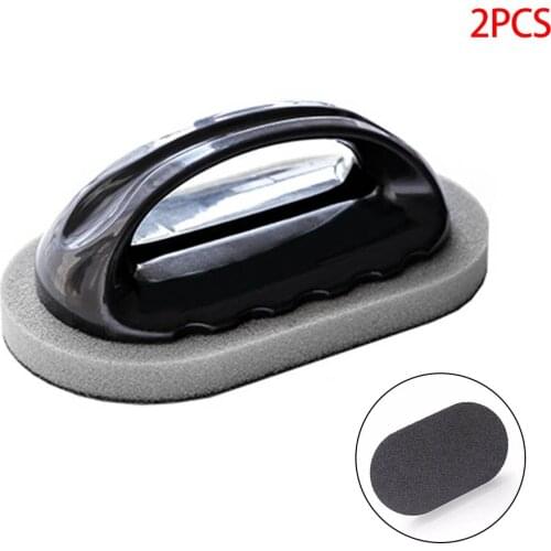 2 Pieces Handle Cleaning Sponge Emery Surface Brush Strong Decontamination Home Kitchen Cleaning Tool