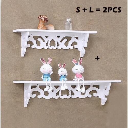 2pcs Nodic DIY Bedroom Bathroom Living Room Storage Holder Display Rack PVC Home Decoration Wall mount Shelf Floating Board