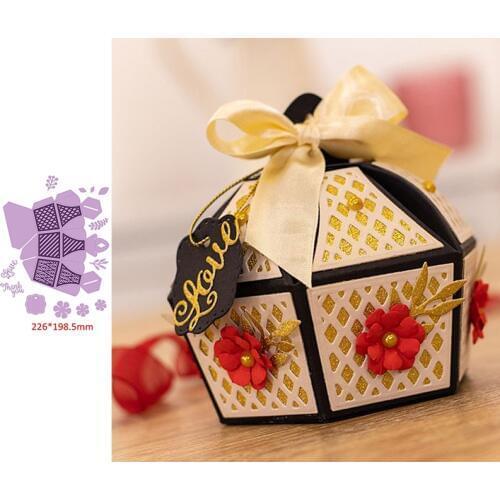 3D Foldable Gift Box Graceful Flower Leaf LOVE THANK U Word Metal Cutting Dies Scrapbooking Album Paper DIY Card Crafts New 2019